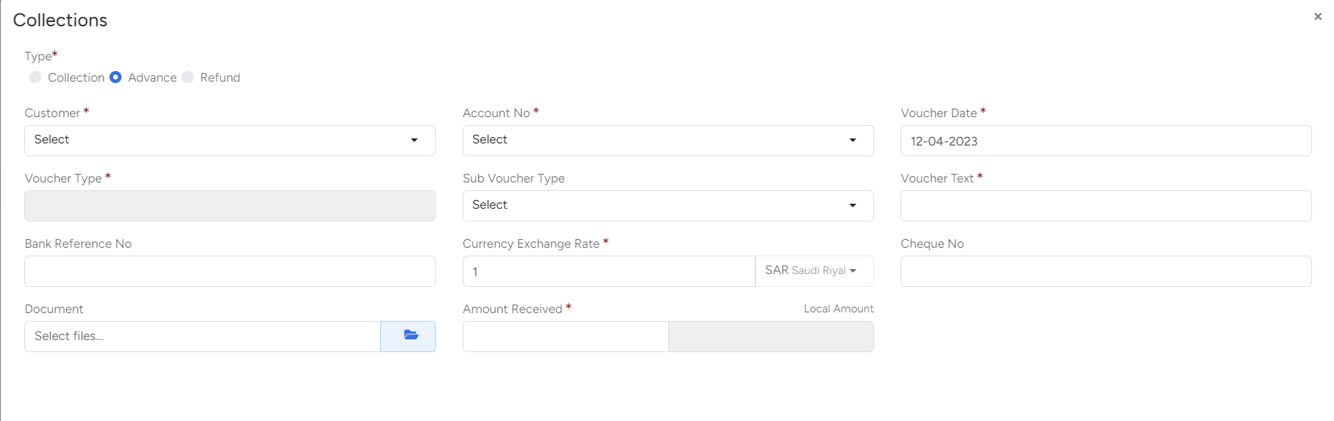 Payment Voucher in Bridge LCS Cargo Airline Software