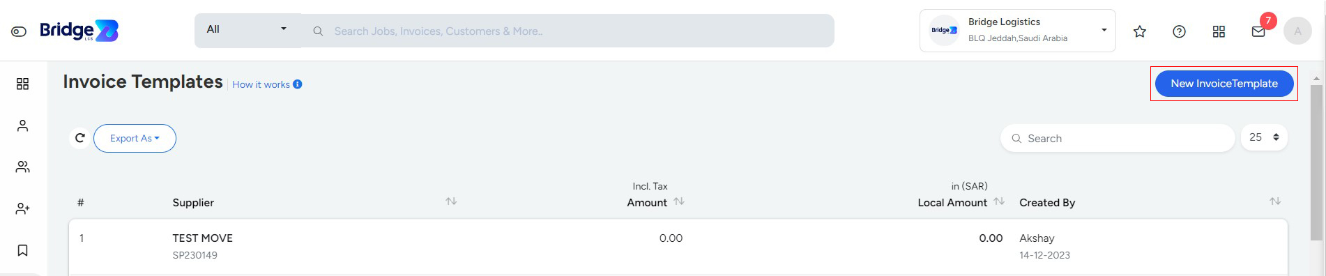 New Invoice Template Bridge LCS Freight And Logistics Software