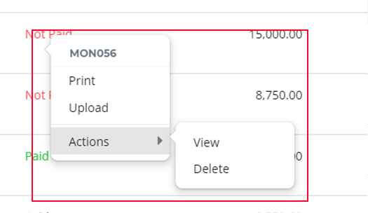 Actions Performed in payroll