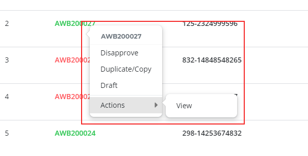 Actions Performed On Approved Documents