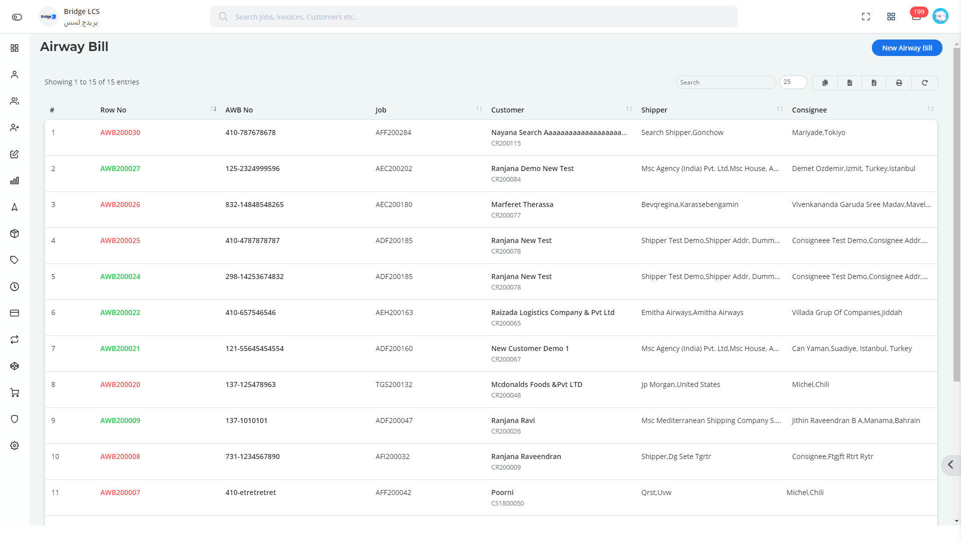 How to create Airway Bill in Bridge LCS Freight Management System Software