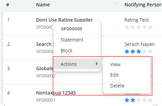 Supplier Actions In Bridge LCS Software